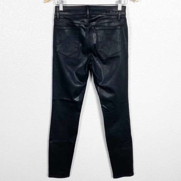 Level 99 Mid-Rise Black Coated Skinny Jeans - Picture 5 of 9